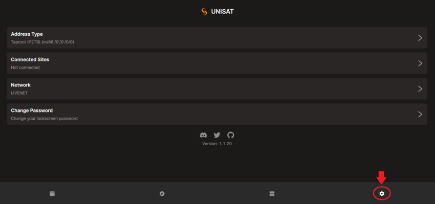 Klik ikon settings untuk melihat dan mengganti tipe alamat