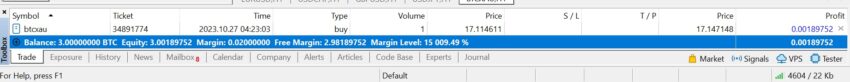 Order crypto synth yang sedang berjalan di Toolbox.