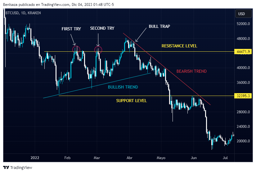 Contoh bull trap dalam trading crypto. Sumber