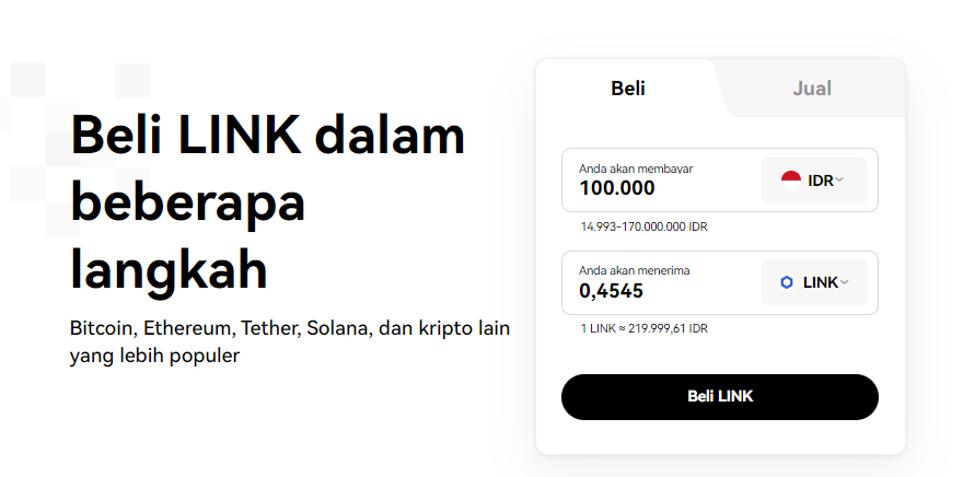 Beli Chainlink (LINK) dengan Rupiah di OKX
