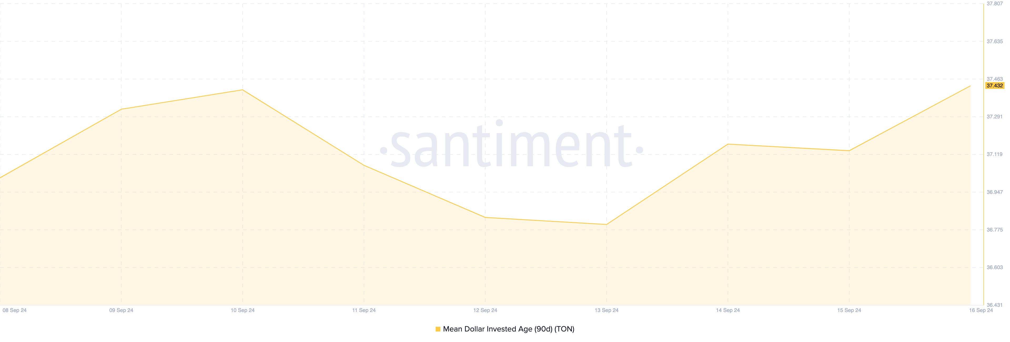 Toncoin Mean Dollar Invested Age. 