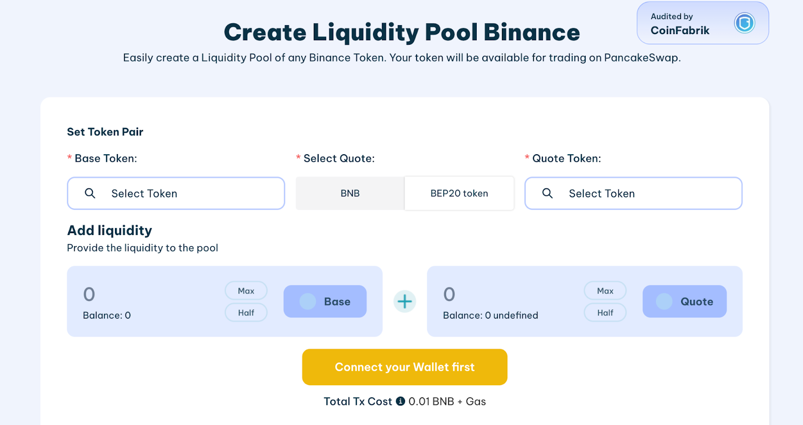 buat pool likuiditas binance