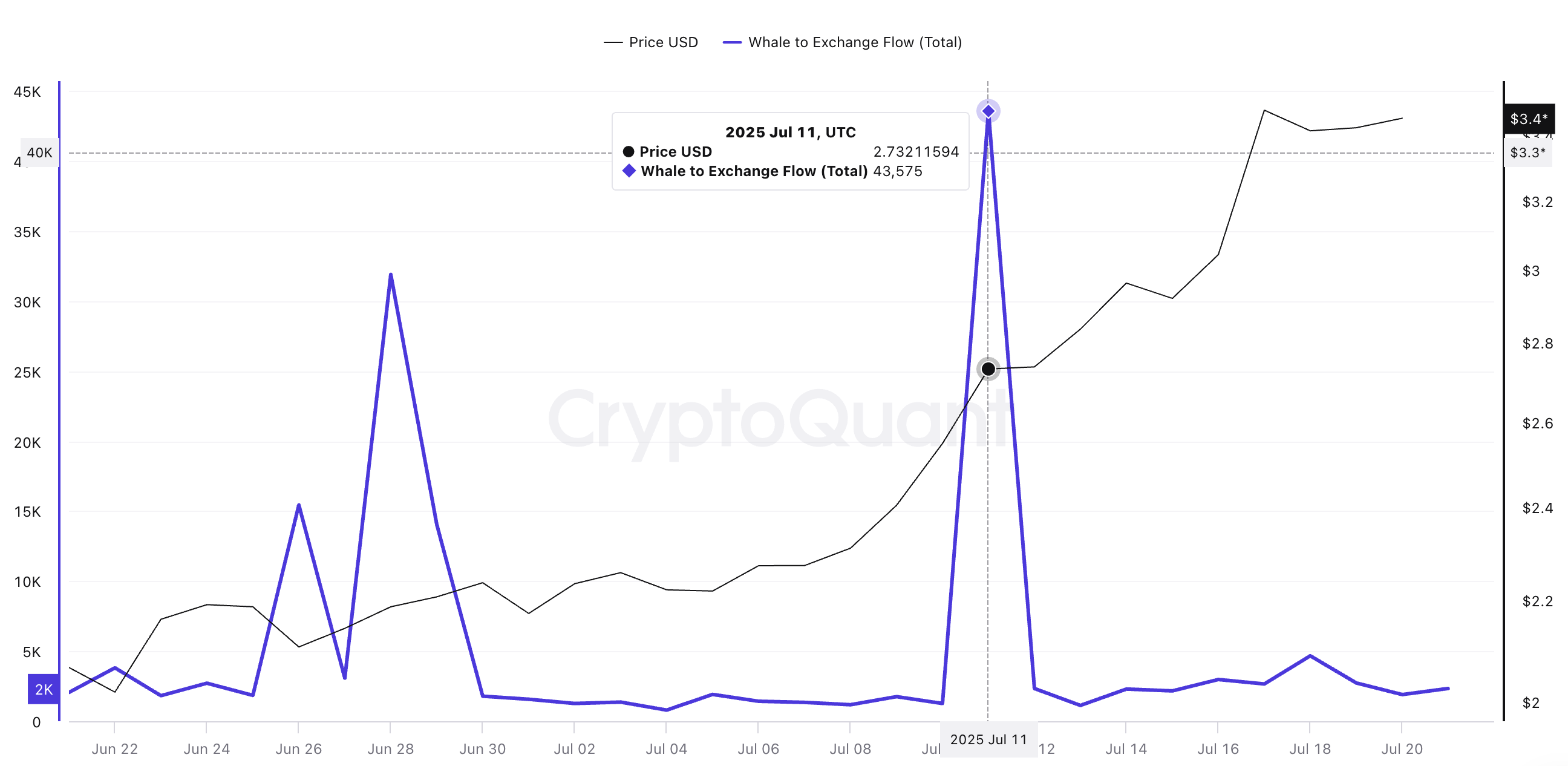 Harga XRP dan arus whale ke exchange