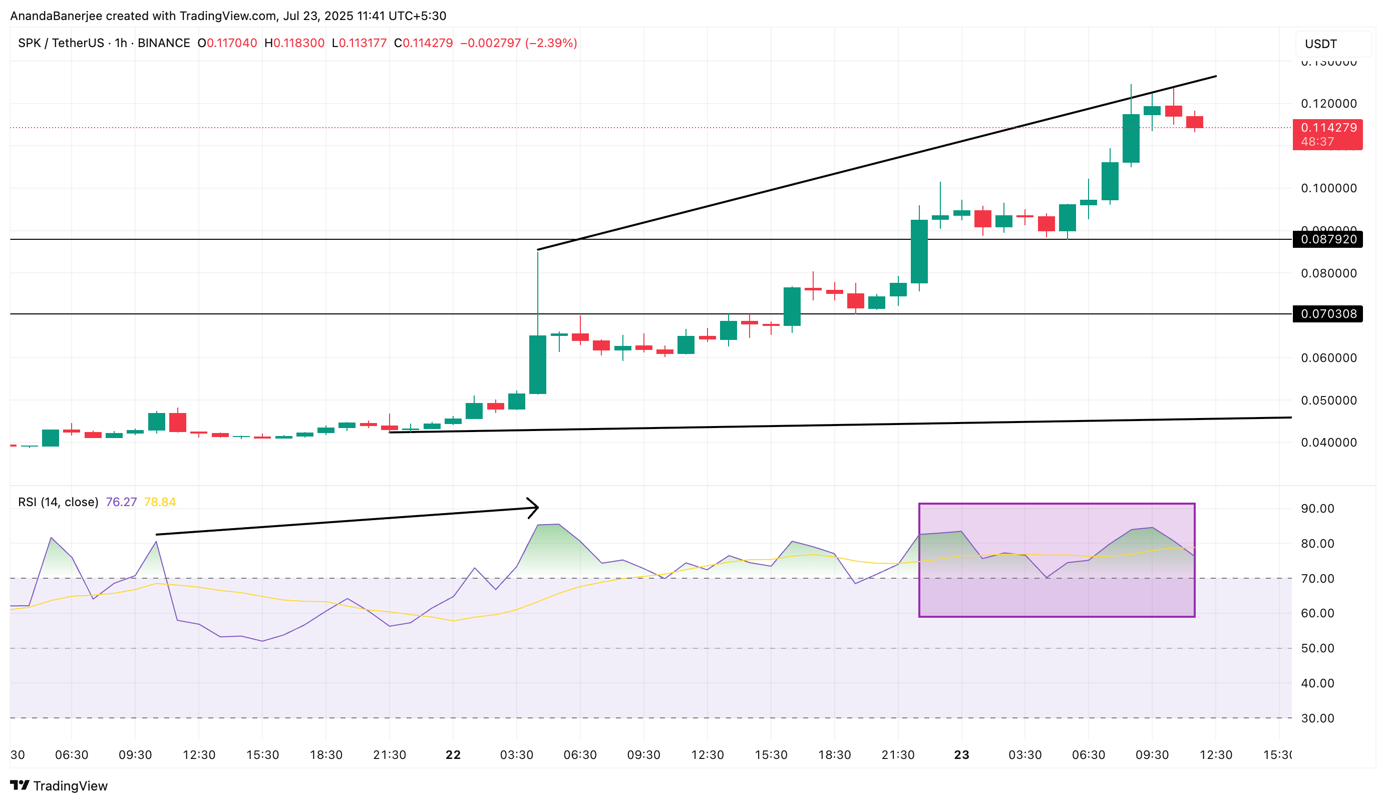 Harga Spark dan RSI: