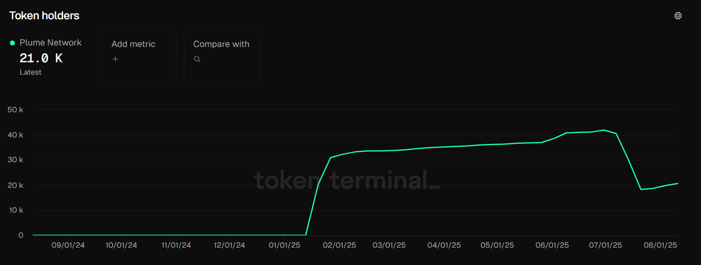 Holder Token PLUME. Sumber: Token Terminal.